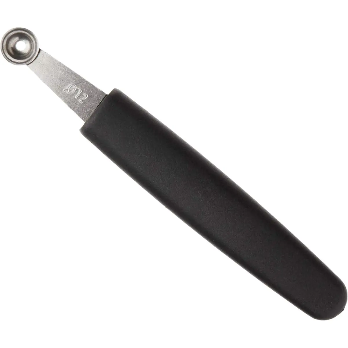 Stainless Steel Fruit Melon Baller - 3/8 in Black Kitchen Utensil, 1"x1"x6" Fruit Tool for Food Preparation, Safety Design, Effortless Cutting, Easy Care
