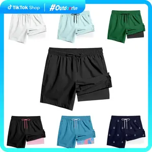 ABSECAI Men's 2-in-1 Swim Trunks,Compression Liner 6",Quick Dry,Zipper Pockets,TikTok Trend,quick dry swim truk eeshorts,clothing shorts,streetwear,stylebeach swimminng,Shorts for Summer,Outdoorfun