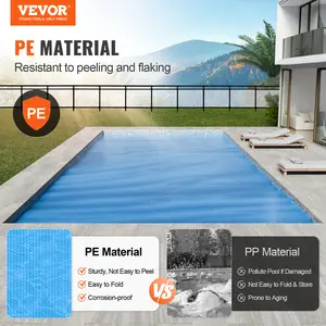 VEVOR Solar Pool Cover, TikTokShopBlackFriday, 32 x 16 ft Rectangle Solar Blanket for Pools, Inground Above Ground Swimming Pool Solar Cover, 12 mil Solar Covers Blue Thick