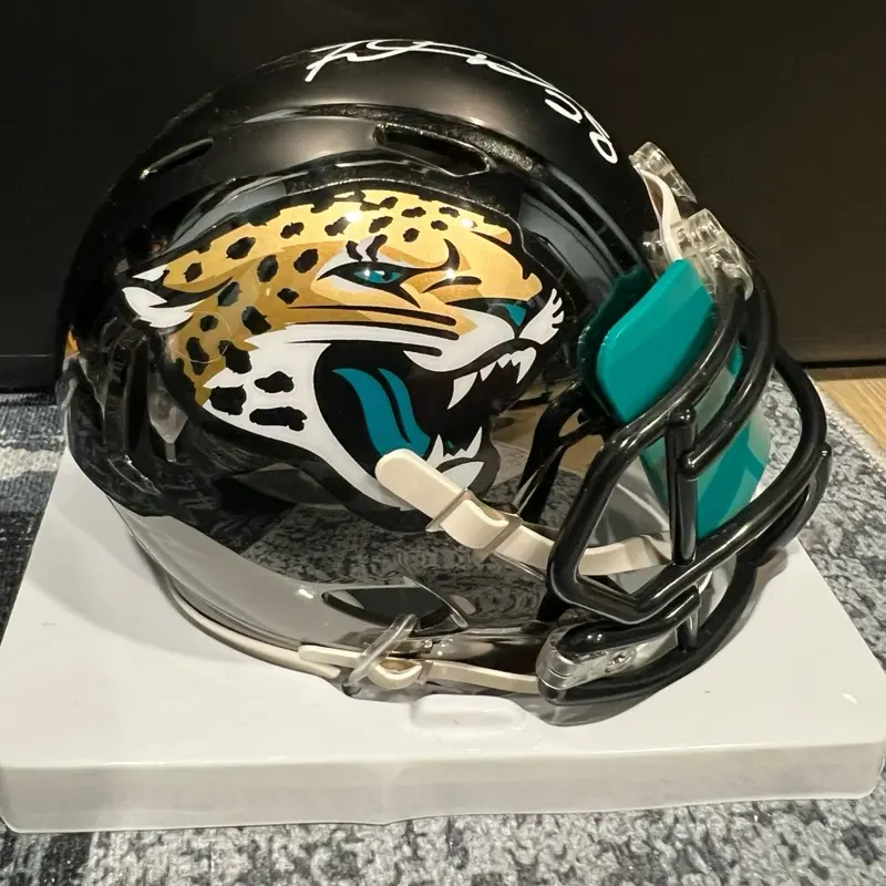 Fred Taylor Autographed Chrome Mini Football Helmet - Sports Collectible Accessory, Beckett Authenticity Certificate Included