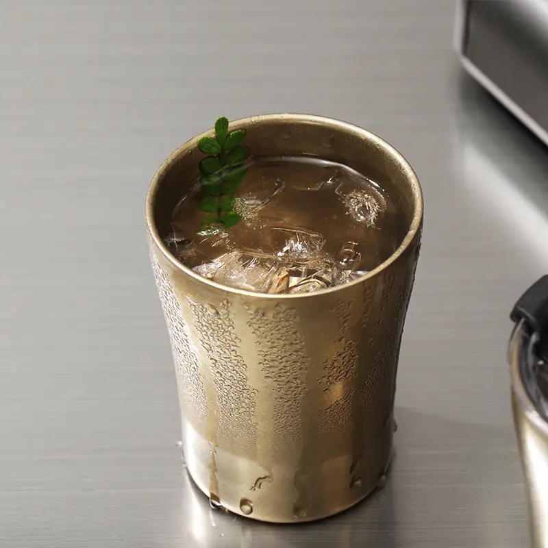 Retro gold 280ml waist cinched water cup