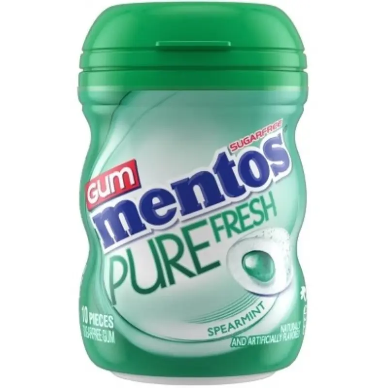 2x Mentos Pure Fresh Gum Spearmint Snack Sugar Free Breath 10ct