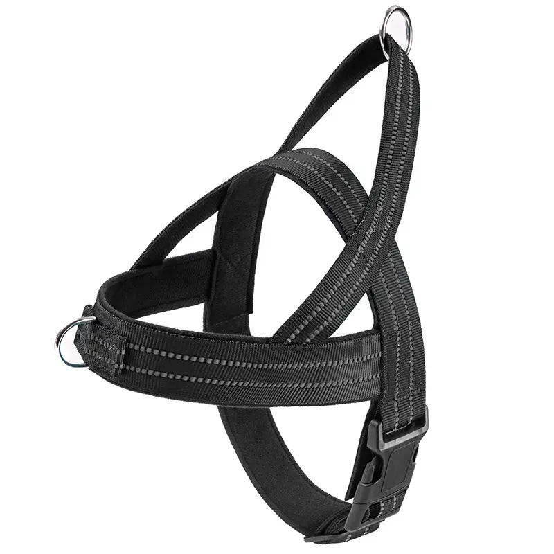 Durable Reflective Harness for Medium-Large Dogs, Tactical No-Pull Nylon Pet Vest with Adjustable Straps, Quick-Release Buckle, Step-In Design for Hiking, Jogging, Controlled Walk, Reflective Strips