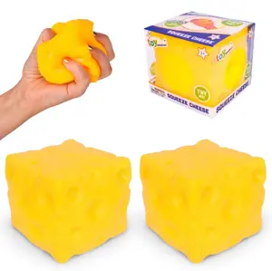 1 PC Cheese Squishy Cube Block, Fidget Toys for Adults and Teens, Easter Basket Stocking Stuffers, Sensory Squeeze Toys for Stress Relief