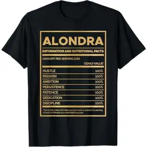 Alondra Nutrition Information Amount Per Serving T-Shirt