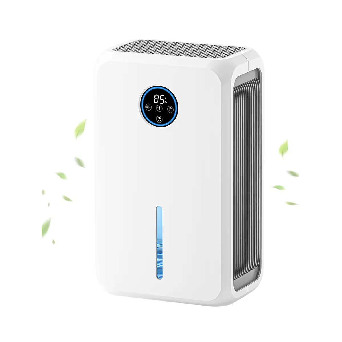 The Household Dehumidifier Is Equipped With a Digital Display Can Be Controlled By Touch Screen And Remote Control. Rapid Condensation And Long-term Dehumidification, 2.2L Water Tank Capacity