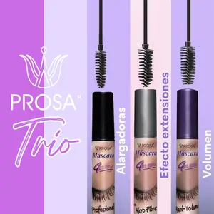 Prosa Mascara Set of 3 Piece Bundle Set - Waterproof Makeup - Alargadora + Volumen + Efecto Extensiones