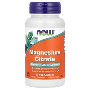 NOW Foods Magnesium Citrate, 60 Veg Capsules (133 mg per Capsule)