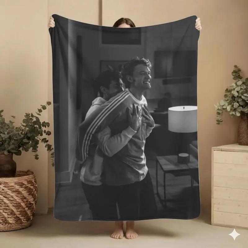 Vintage Heated Rivalry Fleece Blanket – Cozy LGBT Pride Throw blaze love pink soft micro hip-hop lover office use ideal bold poster-style artwork football season gift Personalized Photo Face Plush toothless light fur