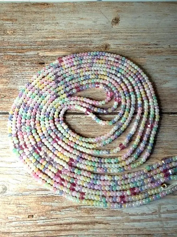 Soft Touch Waist Beads - Multicolor Beaded Waist Chain for Women