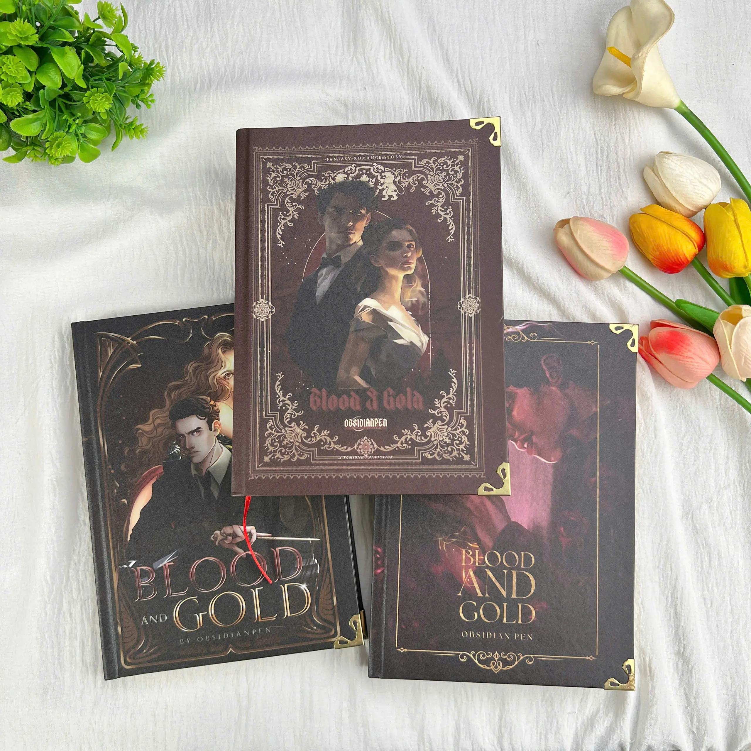ObsidianPen Blood and Gold Hardcover, Tomione Fanfiction, Tom Riddle Hermione Time Travel, Fantasy Romance Collector