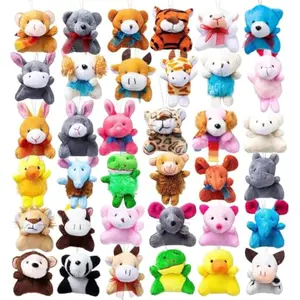 12 Pack Random Mini Animal Plush Toy Assortment (12 Units 3" Each),Bulk Stuffed Animals for Kids, Small Animals Plush Keychain Decoration, Carnival Prizes, Birthday Goodie Bags & Party Favors