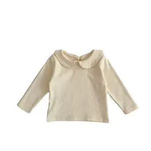 Spring and Autumn Baby Cotton Undershirt for Girls, Toddler Solid Color Undershirt, Girls' Cotton T-Shirt