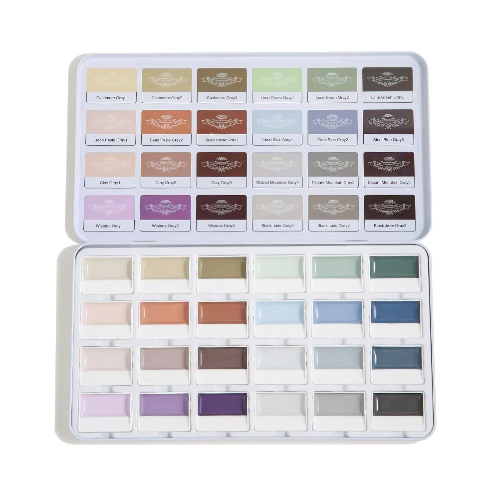 Superior 24-Color Opaque Semi-Moist Solid Watercolor Paint Set, Art Supplies for Artists, Beginners, Amateur Hobbyists, Painting Tools, Art Drawing Supplies, Art Materials