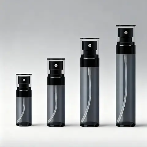 Empty Plastic Cosmetic Spray Bottle (1 Pack, 60ml/80ml/100ml/120ml) - Leak-Proof Black Translucent Nano Mist Heavy Duty Canister, Skin Care Travel Essential, Specialty Kitchen Utensil Accessory