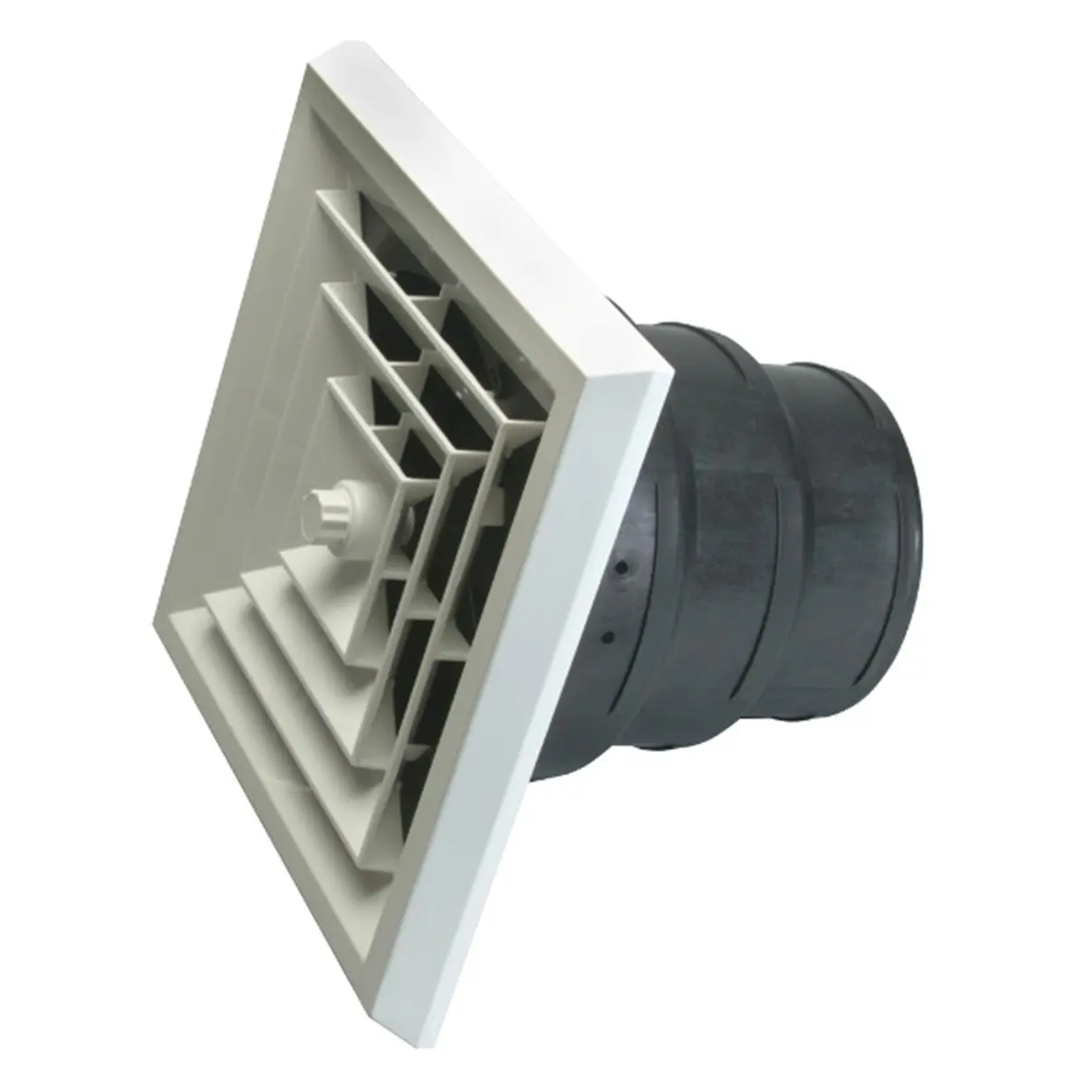 White Square Ceiling Diffuser and 8-7-6 in. Reducing Boot