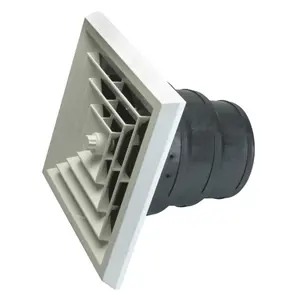 White Square Ceiling Diffuser and 8-7-6 in. Reducing Boot