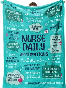 Nurse Gifts for Women Men- Soft Nurse Blanket with Daily Affirmations- LPN RN Gifts for Nurses Practitioner, Nursing School Graduate Birthday Appreciation Gift, Nurses Week/Day