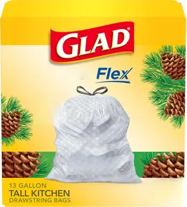 Glad ForceFlex Tall Kitchen Trash Bags, 13 Gal, Pine-Sol Original, 110 Ct (Package May Vary)