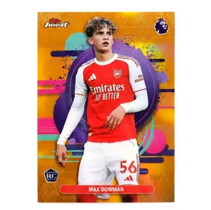 Max Dowman Arsenal FC 2025-26 Topps Finest Premier League "Orange Refractor" Parallel (Ultra Rare Numbered To Only 05 of 20) Card