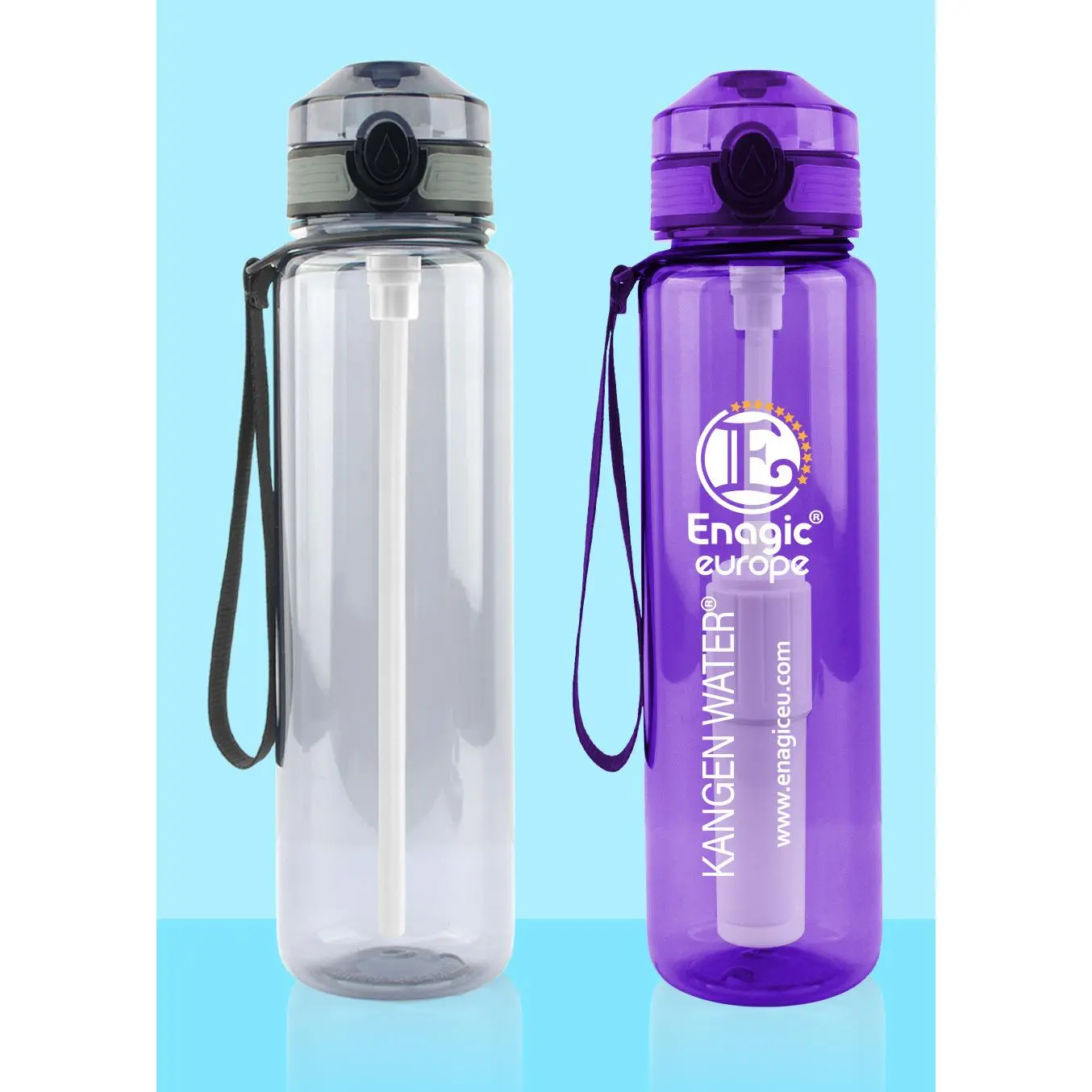 Creative Cylinder Tritan Water Filter Bottle, 740ml Portable Sports Cup with Built-in Straw for Gym & Outdoors, 29.5*7.5cm, Outdoor Sports, Space Cup Filter Water Cup