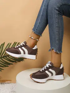 Women's Thick Sole Training Shoes, Patchwork Design, Anti-Slip Breathable, Casual Style, Suitable for Daily Travel and Outdoor Activities