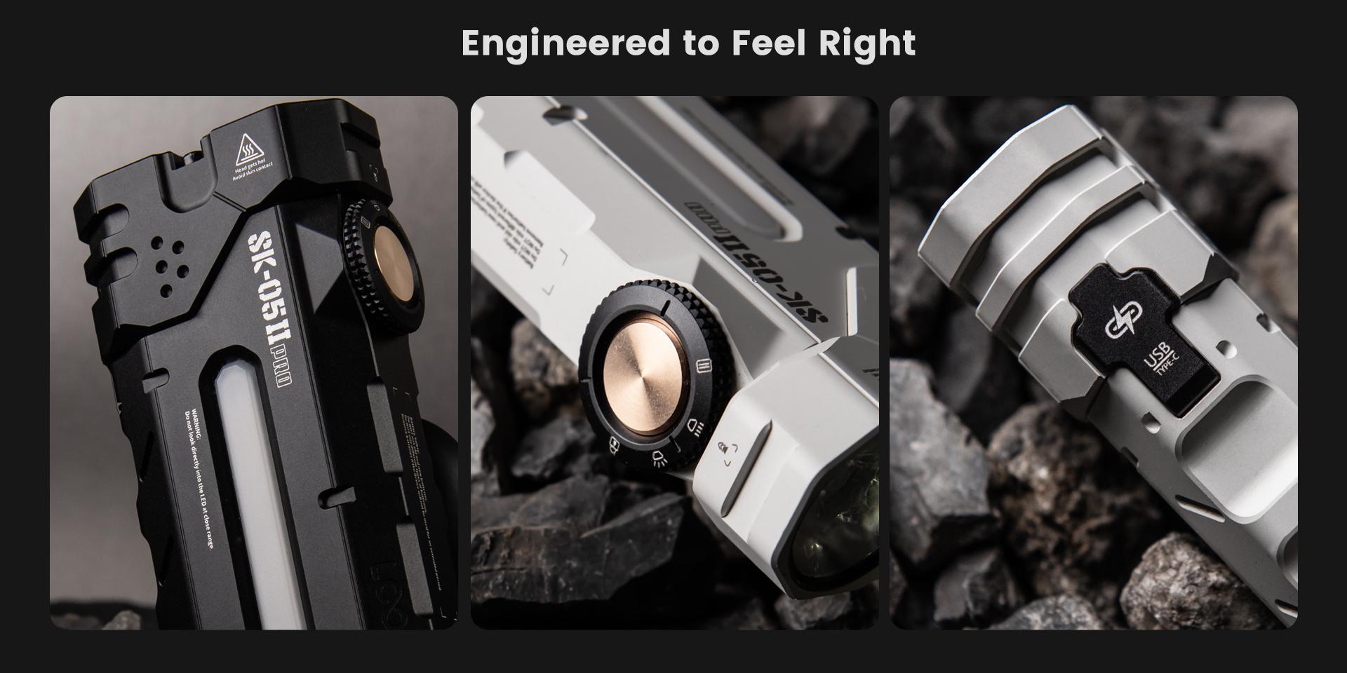 LOOPGEAR SK05 PRO 2 EDC Flashlight, 5000LM LED Flashlight – Spot + Flood + RGB + High CRI + Power Bank, IP68 Magnetic, Replaceable Batteries