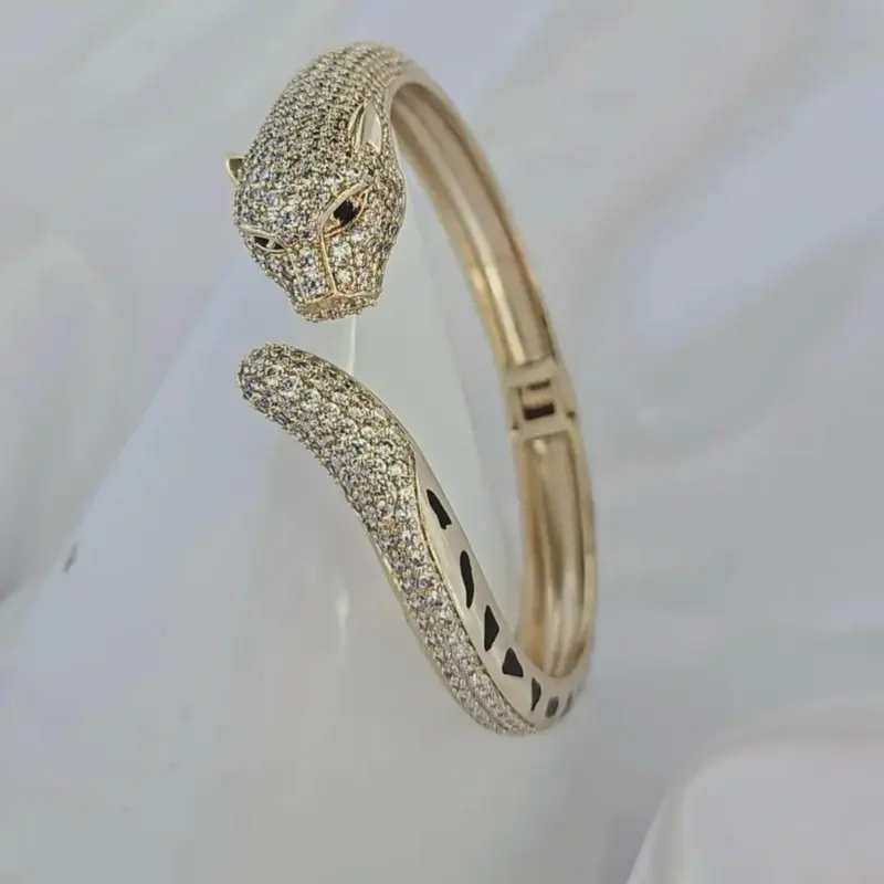 bangle #192 gold plated estilo pantera