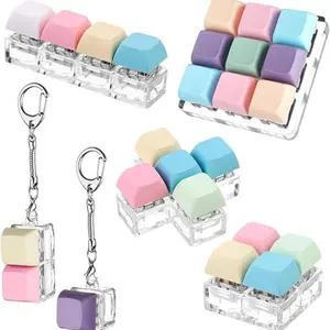 6-Pack Keyboard Stress Relief Tools, Keychain Clicker for Adults, Pressure Release Gift, Fun Time Passer, Ideal for Relaxation