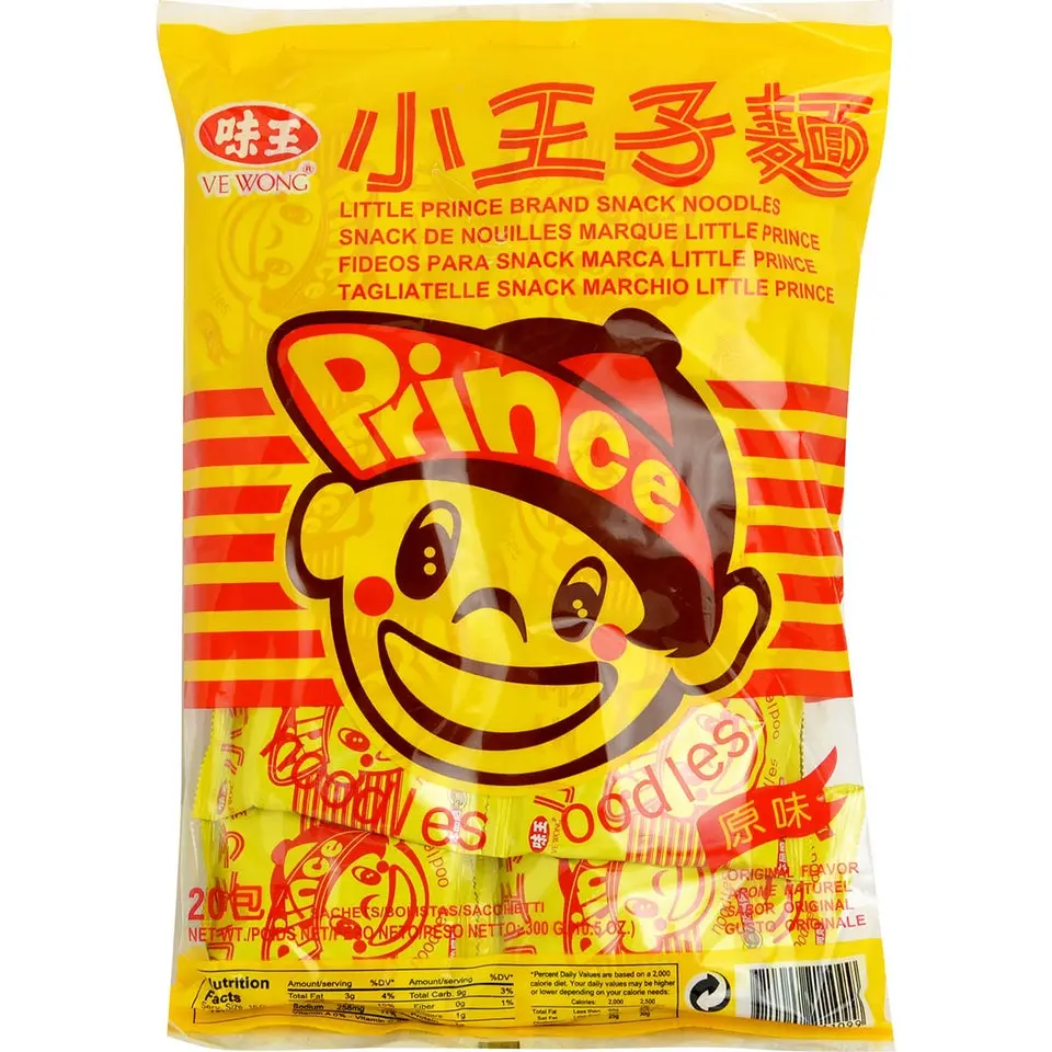 Ve Wong Prince Savory Crunchy Wheat-Base Instant Noodles, Original Flavor, 20 Individual Packs, 10.5oz Ambient Room-Temp Pantry Snack Food