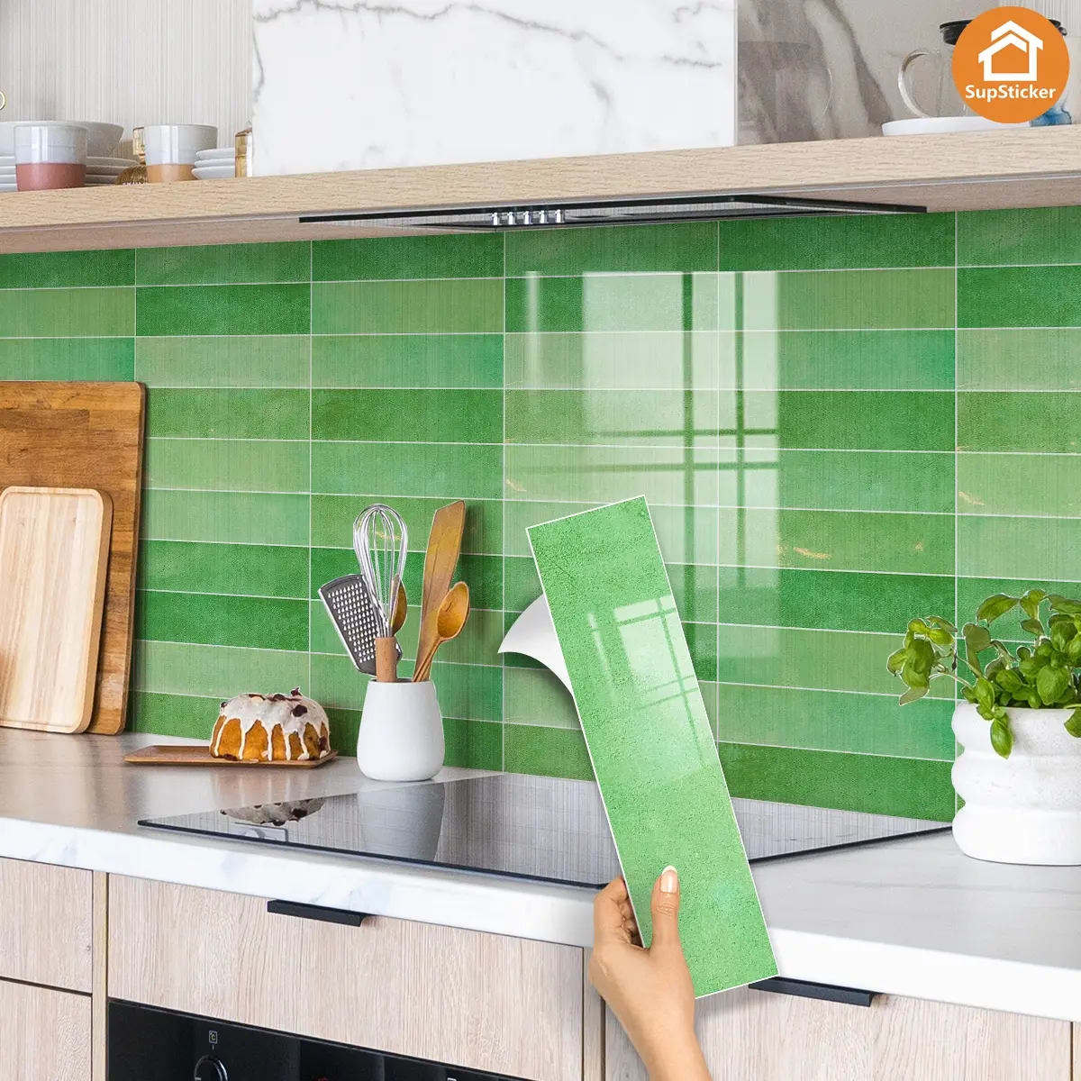 Gradient Modern Kitchen Stickers, Self-Adhesive Easy Peel & Stick, Universal Use for Wall Renovation, Cabinet Transformation