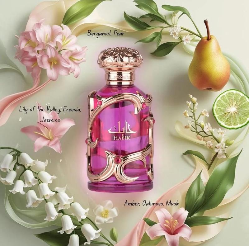 (2pc Bundle Pack) Angham + Habik Women by Lattafa EDP Spray, 3.4oz