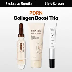 [HEVEBLUE] PDRN Collagen Boost Trio, dewy skin, protective barrier cream, hydration caot, salmon egg extract, combo skin, oil-moisture balance