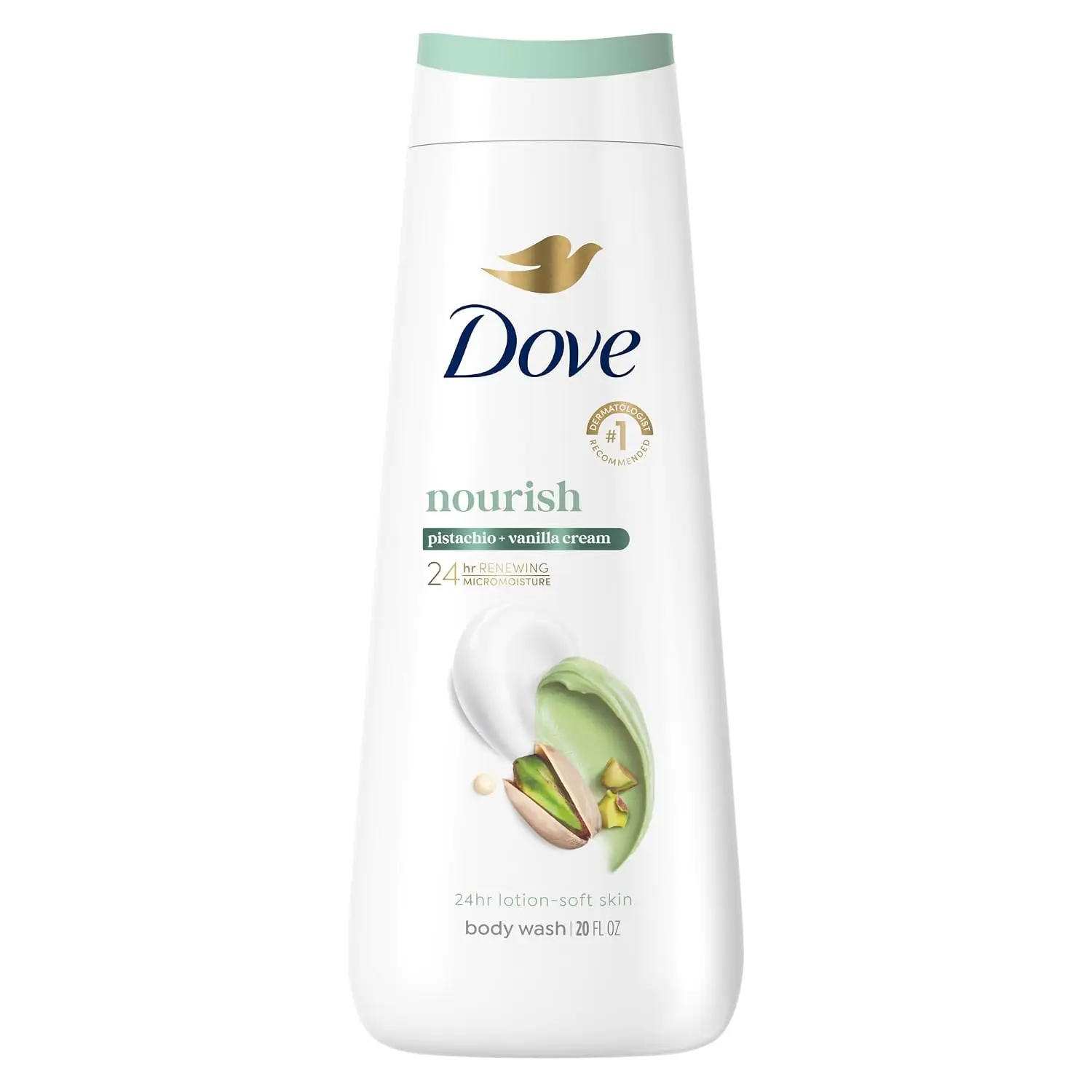 Dove Body Wash Pistachio & Vanilla Cream 20 oz, Sulfate Free | Dove Pistachio & Vanilla Cream Body Wash nourishes skin with a comforting pistachio vanilla scent & MicroMoisture technology.