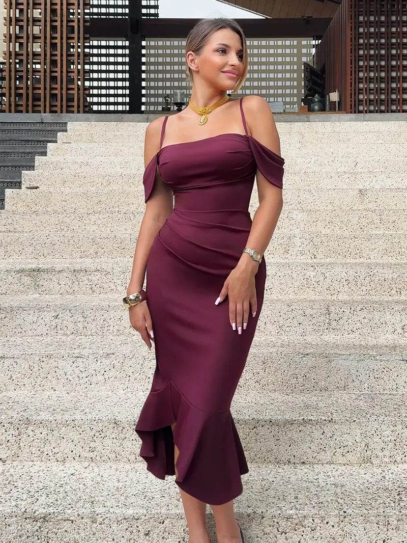white christmas dresses Cinder Bruna Drop Waist Midi Dress