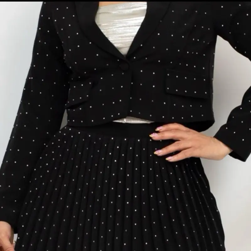 Rhinestone studded blazer jacket