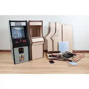 Miniature Arcade Machine DIY KIT Wood 5 1/4" Tall Includes Light, Control Panel