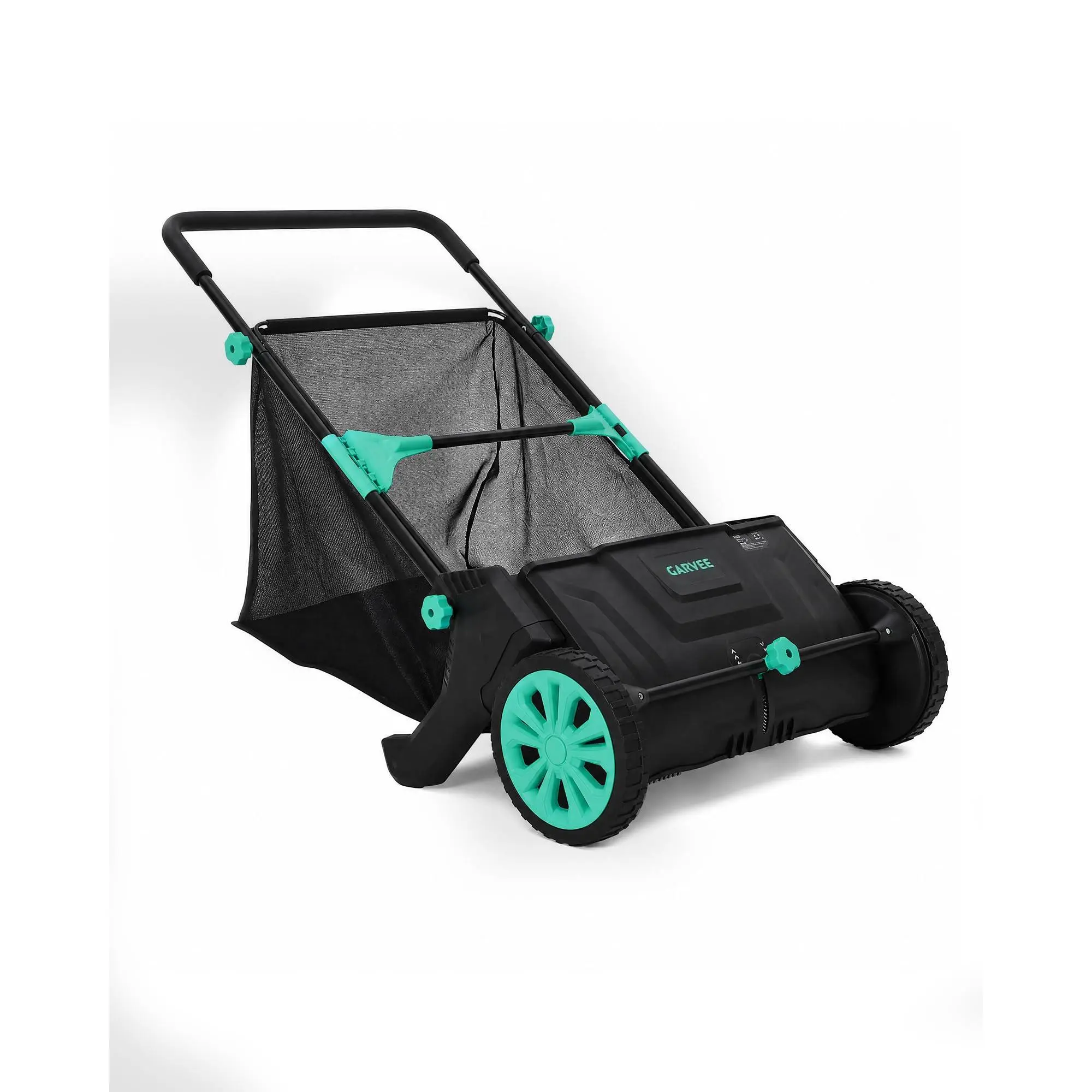 Manual Push Lawn Sweeper 26" Leaf & Grass Collector | 3.5 Cu. ft. Hopper Bag, Dual Spinning Brushes & Adjustable Brush Height, Ideal for Leaves, Grass Clippings, Yard Debris