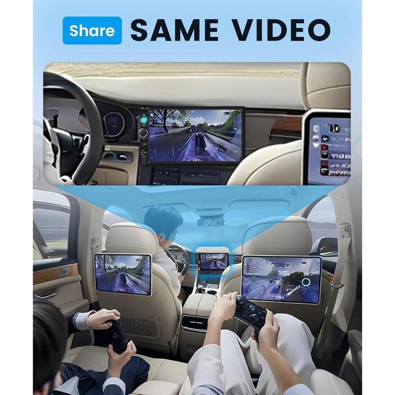 Single Din 7'' Car Stereo Wireless Carplay Touch Screen with Android Auto YouTube Video Bluetooth Mirror Link FM/EQ USB/AUX/TF/SWC/MIC Car Audio Receiver Backup Camera