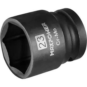 1/2" Drive 21mm Standard  Socket, Heat-Treated Chrome Molybdenum Steel, 6-Point Design, Metric