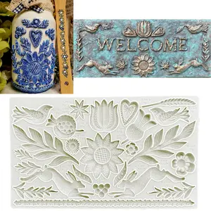 Plant Shaped Silicone Molds Sugar Craft Mold Fondant Cake Decoration Tools Resin Clay Crafts, Perfect for Baking & Crafting