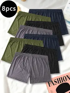 Men's Breathable Comfort Medium Waist Trendy Briefs (8 Pack), Casual Loose-Fitting Underwear for All Seasons, Outdoor Sports Training