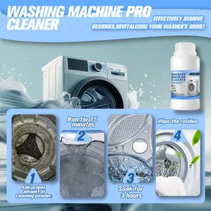 Washing Machine Cleaner Powder, Powerful Stain Removal, Anti-Bacterial Disinfectant, Drum & Agitator Specific, Large Capacity