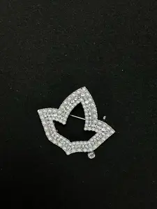 Alpha Pink Green Ivy Maple Leaf Pearls Sliver Rhinestone Brooch, Flower Brooch Pin, Fashion Accessory, Paraphernalia Gift Greek Sorority Alloy Pin for Women