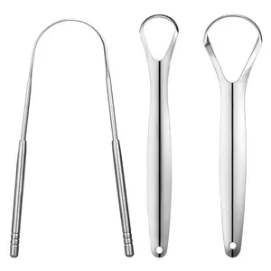 3 PCS Metal Tongue Scraper, Tongue Scrapers for Adults, Stainless Steel