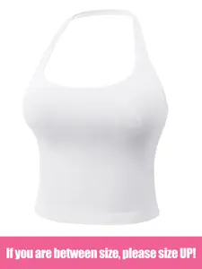 Women's Seamless Halter Yoga Tank Top with Removable Pads, Breathable Quick-Dry Fitness Vest for Running, Sexy Backless Workout Wear, Breathable Workout Tops, Sleeveless Sports Top, Activewear Vest