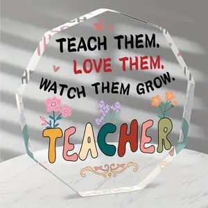 Teacher Appreciation Gift - Nonagon Plaque. Thank You Teacher Gift. Teacher Office Classroom Home Decoration Gifts on Teacher's Day
