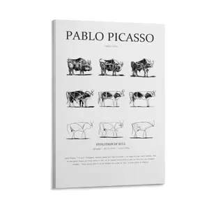 Pablo Picasso Evolution of Bull Animals Nature Illustrations Fine Art Canvas Poster Bedroom Decor Sports Landscape Office Room Decor Gift Frames Ornaments