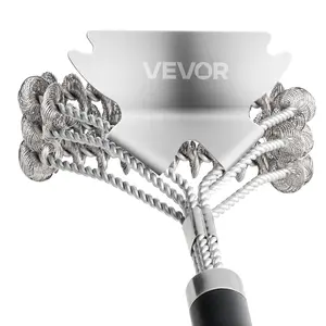 VEVOR Grill Brush and Scraper,  , BBQ Brush for Outdoor Grills, Stainless Steel Woven Wire, Bristle Free Barbecue Brushes for Porcelain, Charcoal, Grate Cleaner Grill Accessories, 17 in