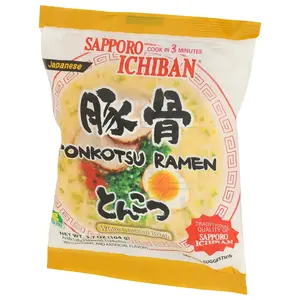 Sapporo Ichiban NOODLE RAMEN TONKOTSU 5PK Traditional Quality Japanese Tonkotsu Ramen with White Chicken Broth 3.7 oz Pack Made in USA